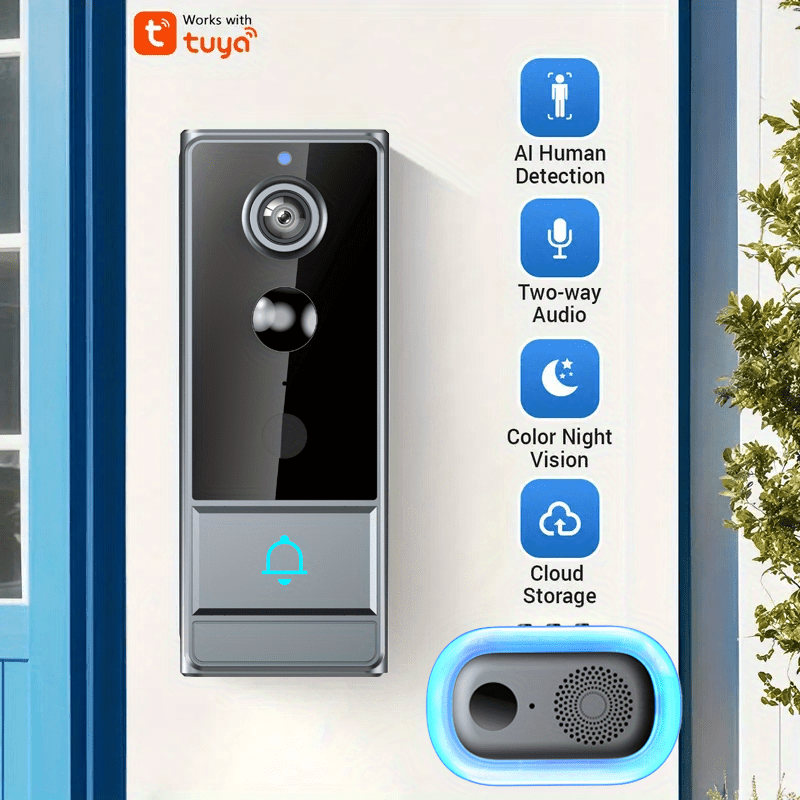 1080P Smart Video Doorbell – WiFi Camera with Night Vision by Snagg A Doorbell Camera