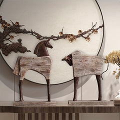 Vintage Resin Horse & Bull Figurines by Snagg A Sculpture