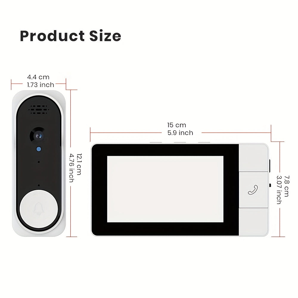 Wireless Doorbell Camera with 10.9cm HD Display by Snagg A Doorbell Camera