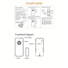 12 Pack WiFi Door & Window Sensors by Snagg A Sensor Alarm