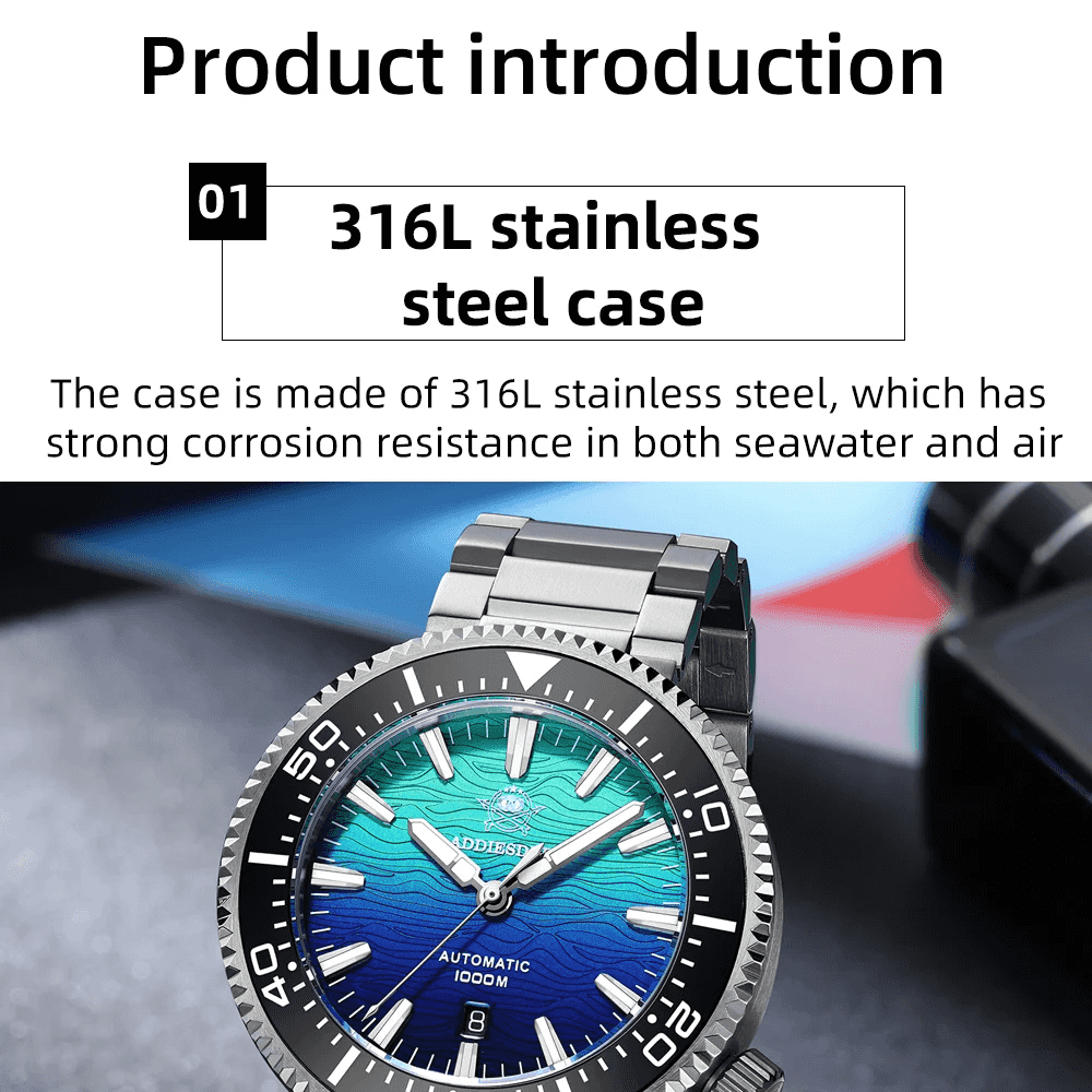 Automatic Classic Diver’s Watch – Sapphire Crystal Ceramic Bezel BGW9 Luminous “Fire Cloud” Dial - Men’s Watches