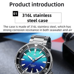 Automatic Classic Diver’s Watch – Sapphire Crystal Ceramic Bezel BGW9 Luminous “Fire Cloud” Dial - Men’s Watches