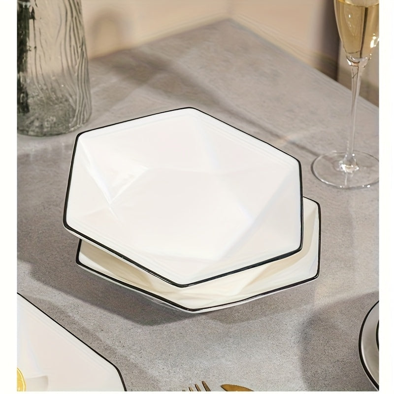 Elegance Ceramic Dinner Plates 8 Inch Brushed Metal Family by Snagg A Plate