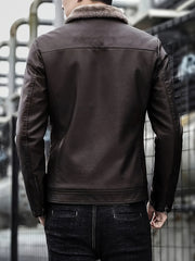 OBM Men’s Full-Zip Bomber Jacket with Fur Collar by Snagg A Jacket