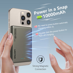 10000 MAh Slim Wireless Power Bank Compatible For IPhone Series by Snagg A Power Bank