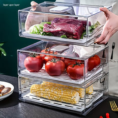 Refrigerator Organizer Drawer with Lids by Snagg A Container
