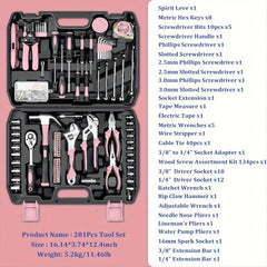 280-Piece Pink Home Tool Kit