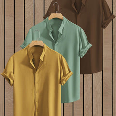 3-Pack Men’s Summer Short Sleeve Dress Shirts - SnaggIt