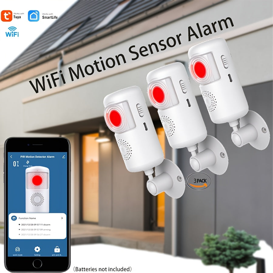 3 Pack WiFi Motion Sensor Alarms by Snagg A Sensor Alarm