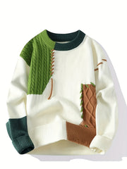 Men’s Color Block Cable Sweater by Snagg A Sweater