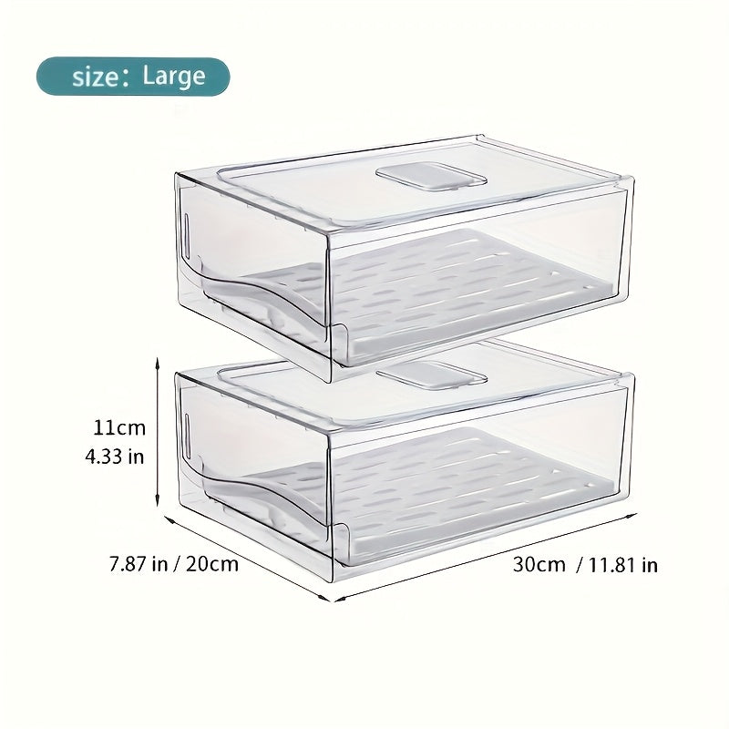Refrigerator Organizer Drawer with Lids by Snagg A Container