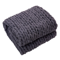 Cozy Chenille Chunky Knit Throw Blanket by Snagg A Throw