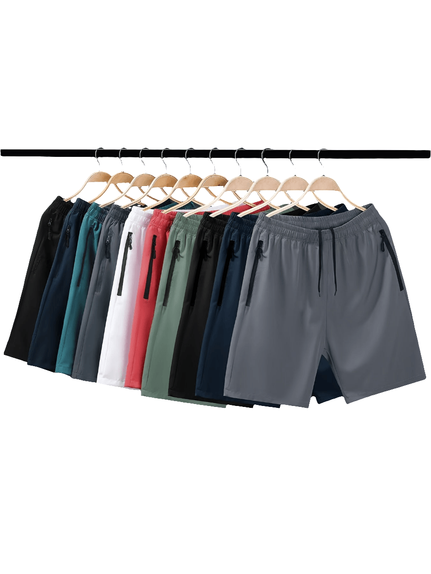 10pcs Men’s Casual Sports Shorts – Multi-Color Pack - SnaggIt