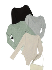 Women’s V-Neck Solid Color Top by Snagg A Top