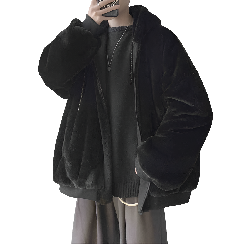 Oversized Black Parka with Fur Lining by Snagg A Jacket