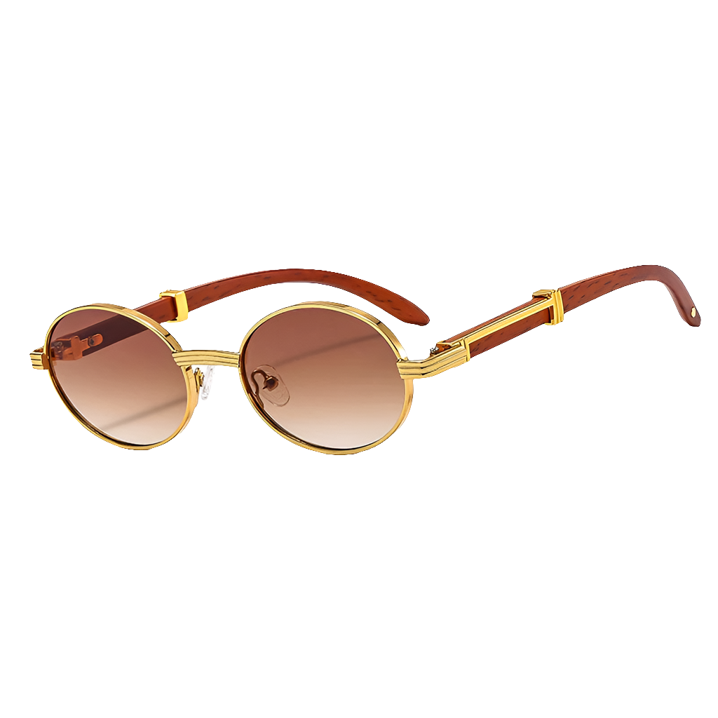 Luxe Oval Wooden Sunglasses by Snagg A Shades