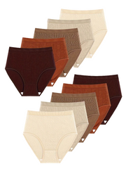 10pcs Elegant Women’s High-Waist Briefs by Snagg An Underwear