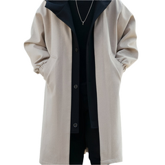Men’s Casual Hooded Tweed Trench Coat by Snagg A Coat