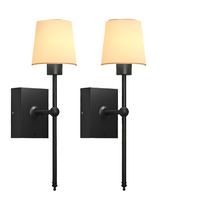 2pcs Black/Gold Wall Lights Rechargeable Battery LED with 3000K–6000K by Snagg A Wall Light
