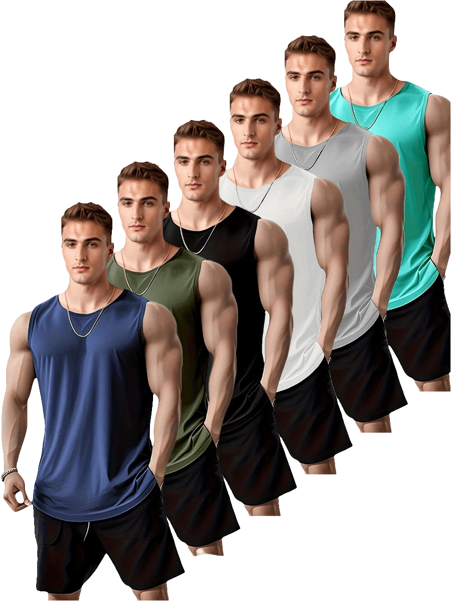 6pcs Men’s Athletic Tank Tops - SnaggIt