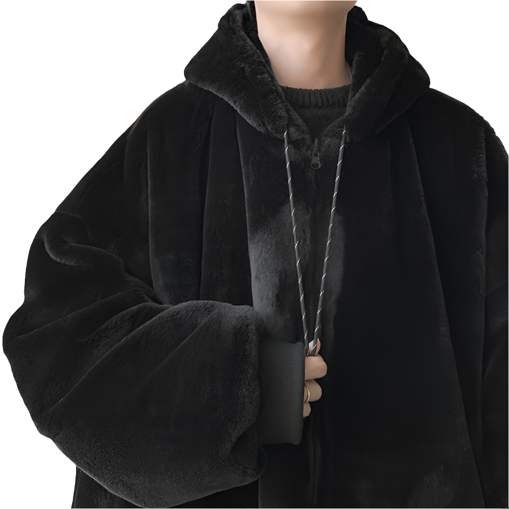 Oversized Black Parka with Fur Lining by Snagg A Jacket