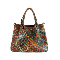 Vintage Woven Leather Tote Bag by Snagg A Bag