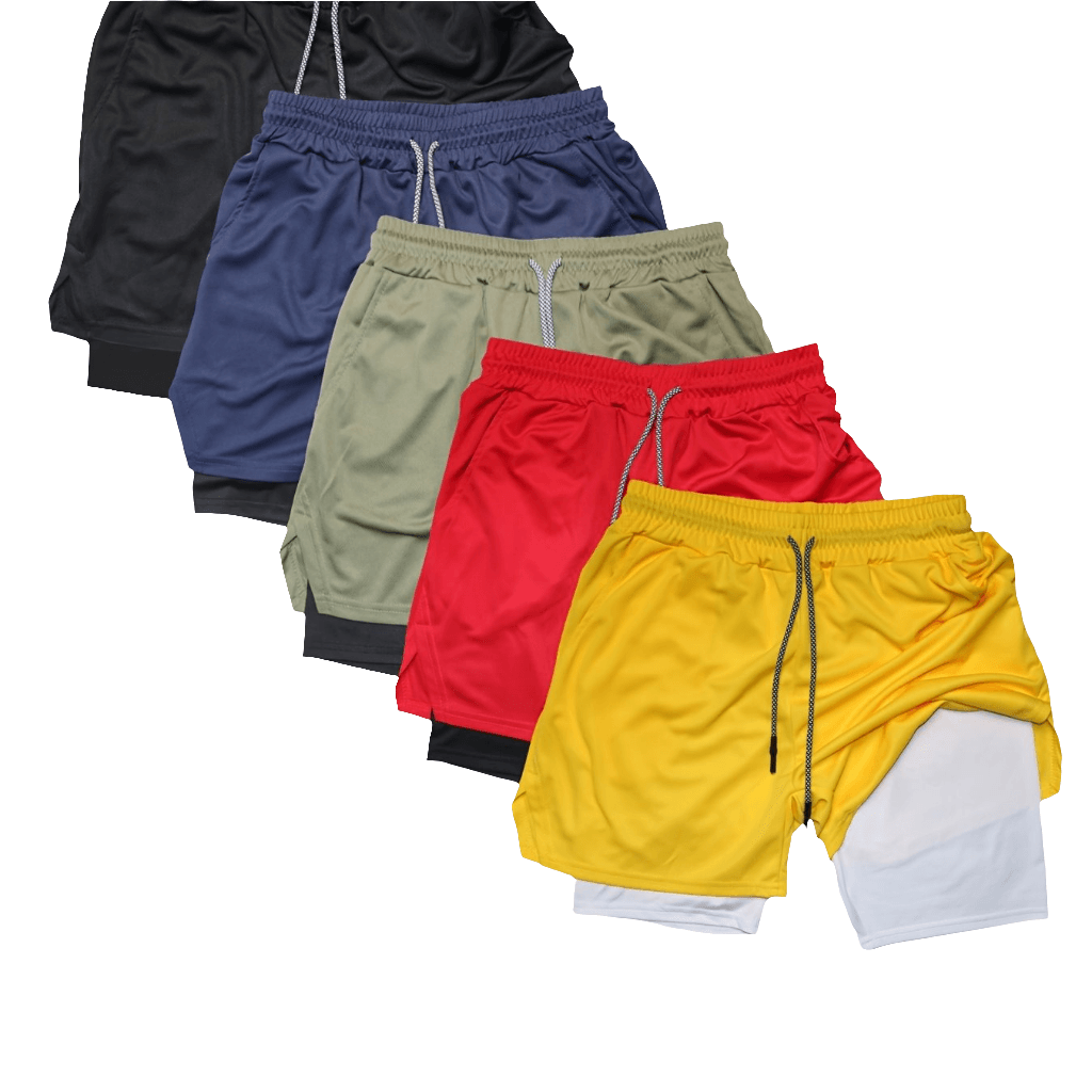5pcs Men’s Athletic Shorts with Zipper Pockets - SnaggIt