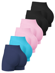 Women’s 6-Piece High-Waist Sport Shorts by Snagg A Short