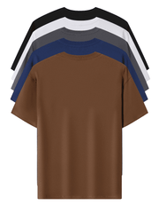 5pcs Heavyweight Men’s Cotton T-Shirts – Minimalist Solid Color Pack - SnaggIt