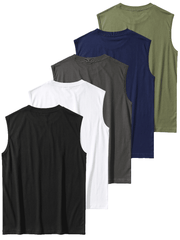 5pcs Men’s Sleeveless Muscle Tee Gym Shirts - SnaggIt