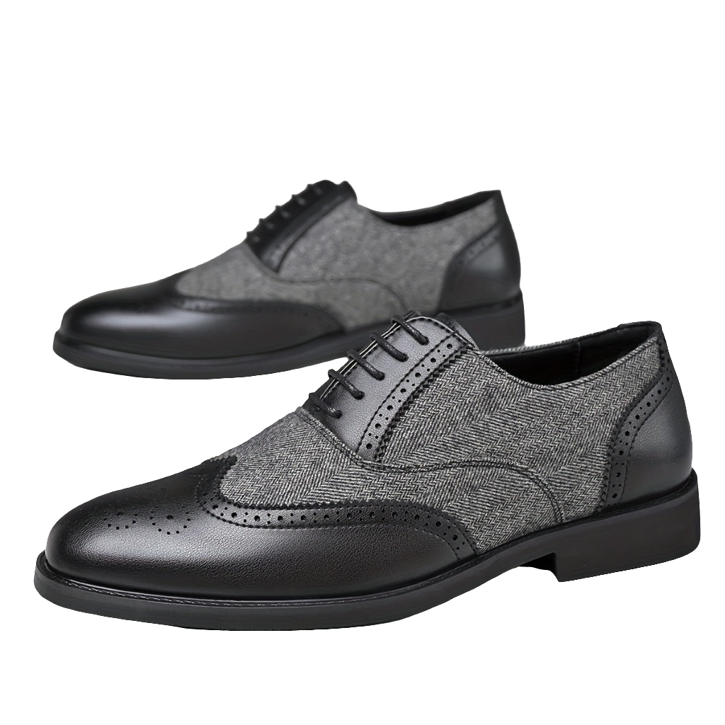 Men’s Casual Business Brogue Oxfords Classic Lace-Up Dress Shoes by Snagg A Shoes