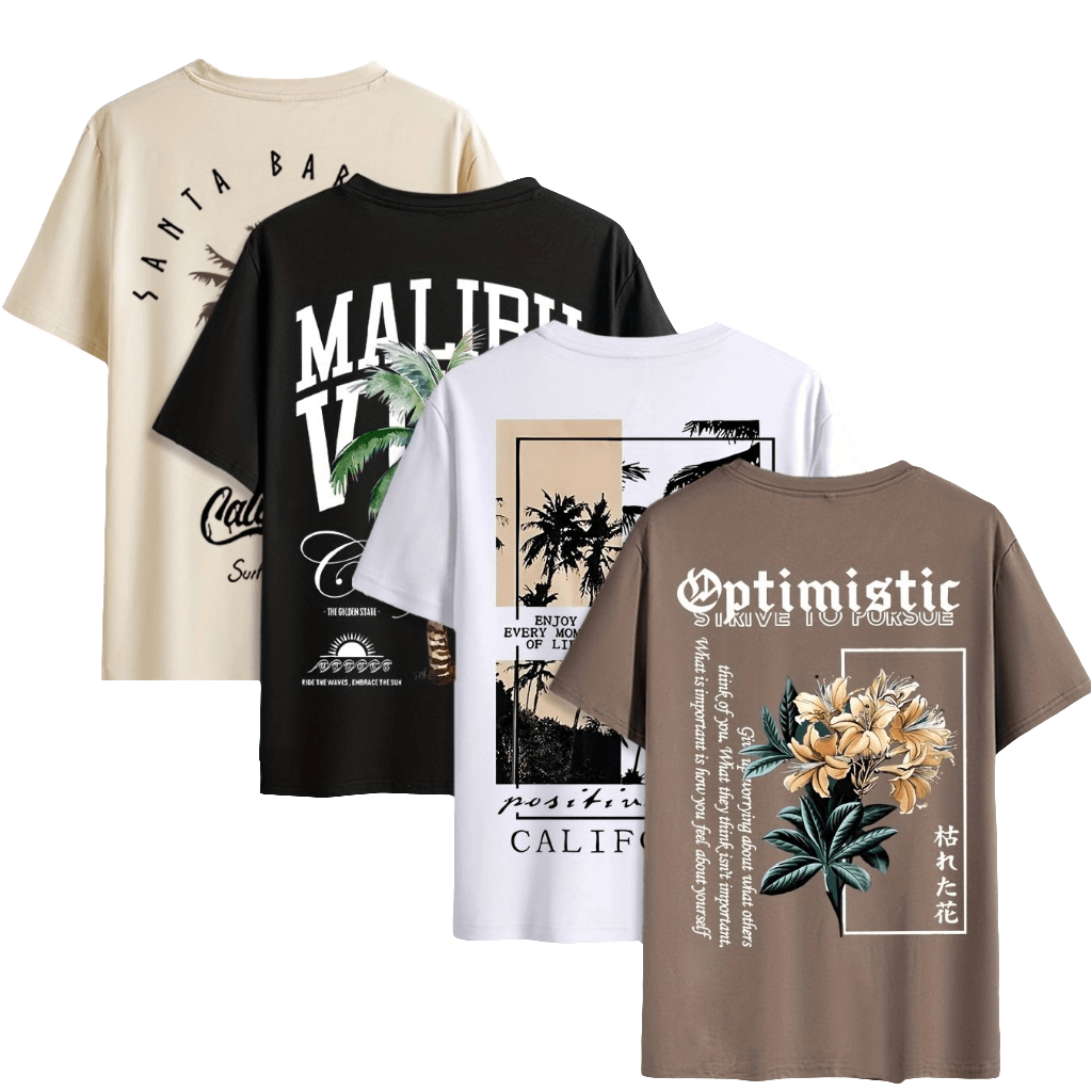 4pcs Men’s Print T-Shirts - SnaggIt