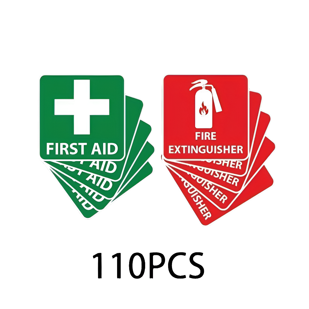 110pcs Safety Sign Sticker Set by Snagg A Label