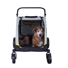 Premium 4-Wheel Foldable Dog Pram with Breathable Mesh by Snagg A Pet Stroller