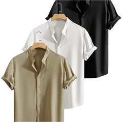 3-Pack Men’s Summer Short Sleeve Dress Shirts - SnaggIt