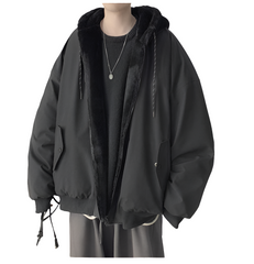 Oversized Black Parka with Fur Lining by Snagg A Jacket