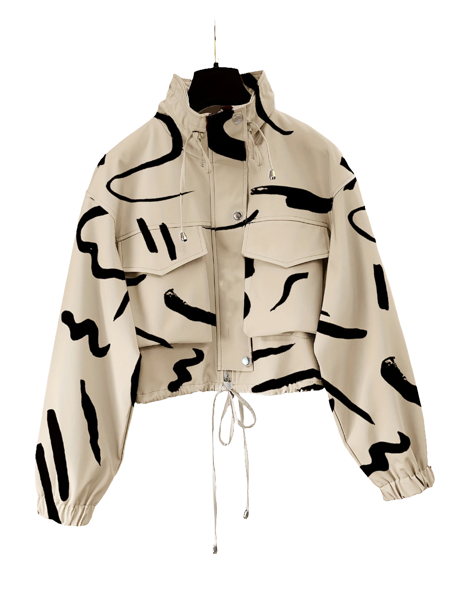 Women’s Casual Short Jacket with Tropical Floral Print by Snagg A Jacket