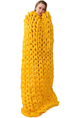 Knit Blanket Handmade Wool Throw by Snagg A Throw