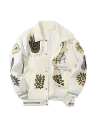 Men’s Loose Embroidered Striped Jacket by Snagg A Jacket