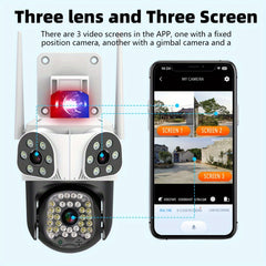 12MP 3 Lens Outdoor Security Camera – 360° Pan-Tilt with 10X Zoom by Snagg An Outdoor Camera