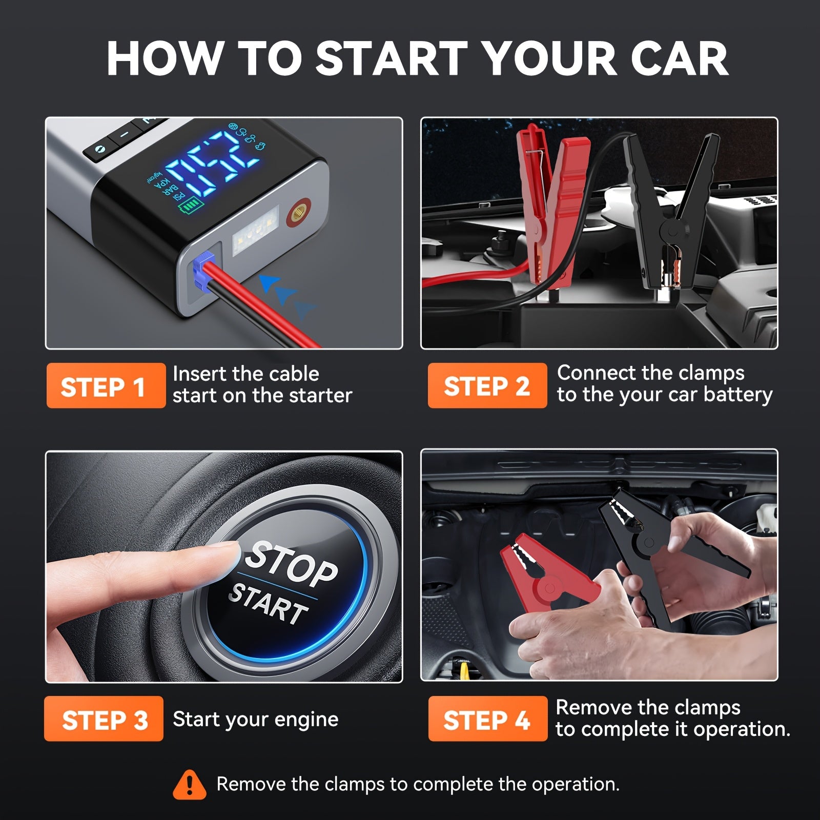 7500A Car Jump Starter with Air Compressor by Snagg A Jump Starter