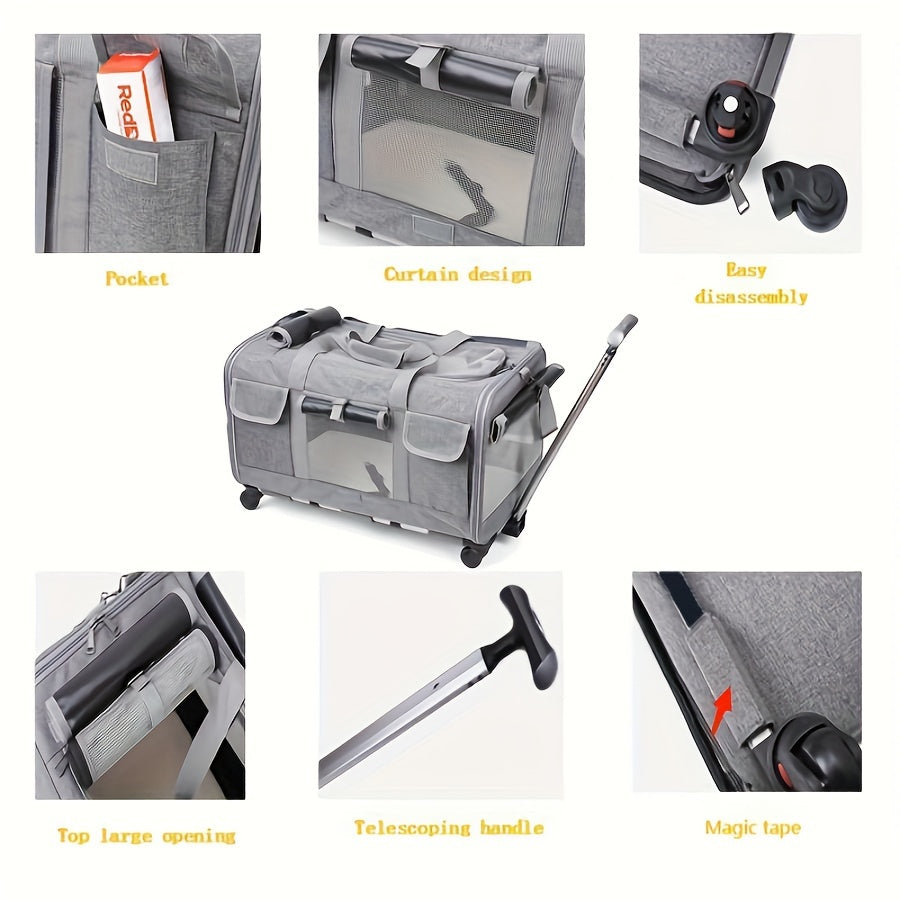 Extra Large Rolling Travel Pet Trolley by Snagg A Pet Trolley