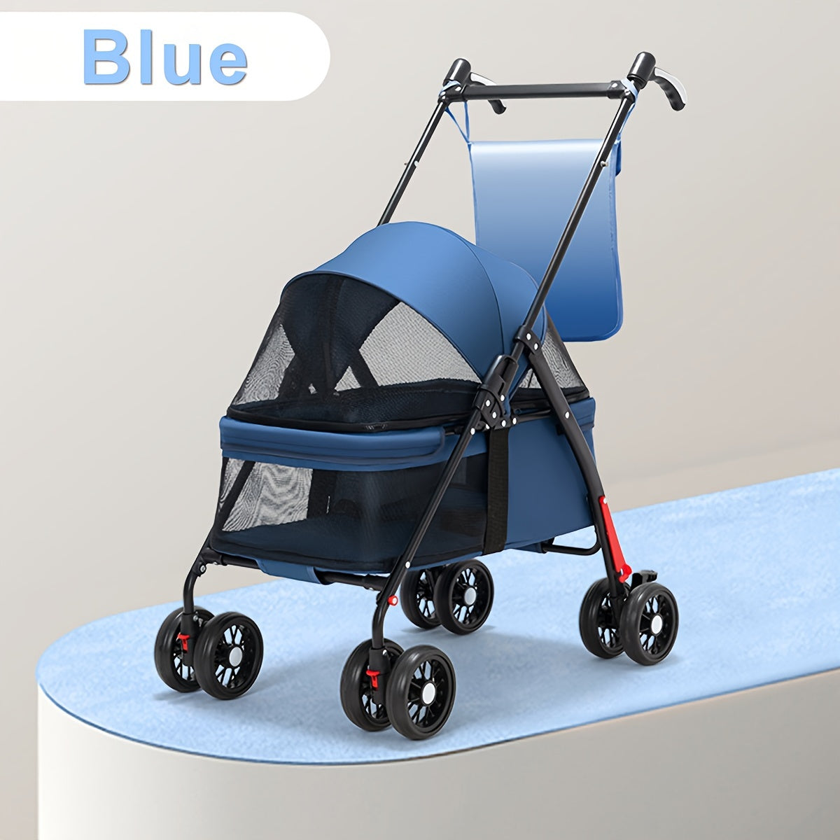 Foldable 4-Wheel Travel Carriage with Mesh Windows by Snagg A Pet Stroller