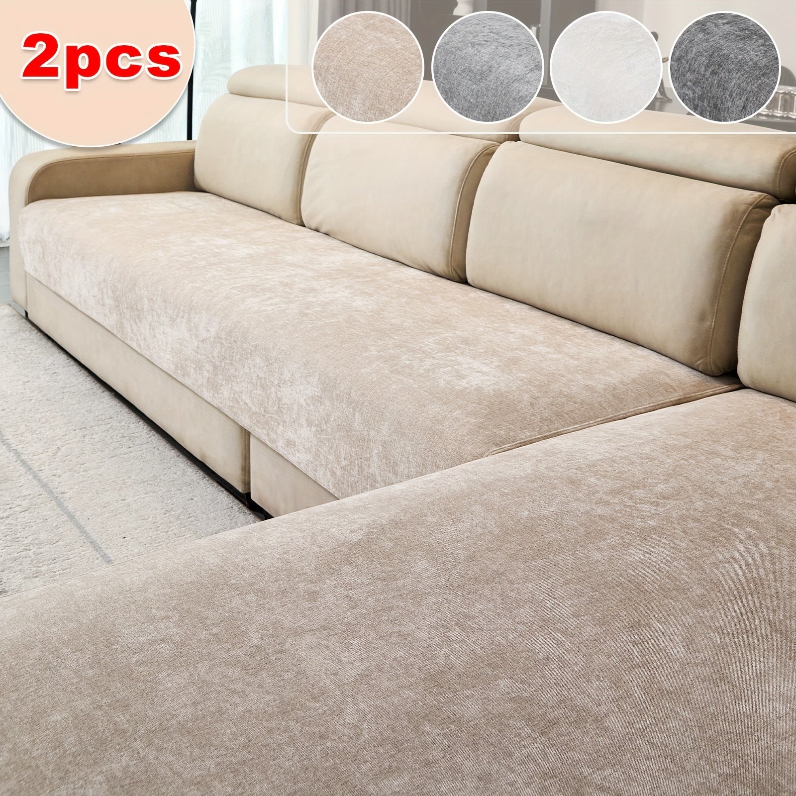 2pcs Yanmo Chenille L-Shaped Sofa Cover by Snagg A Sofa Cover