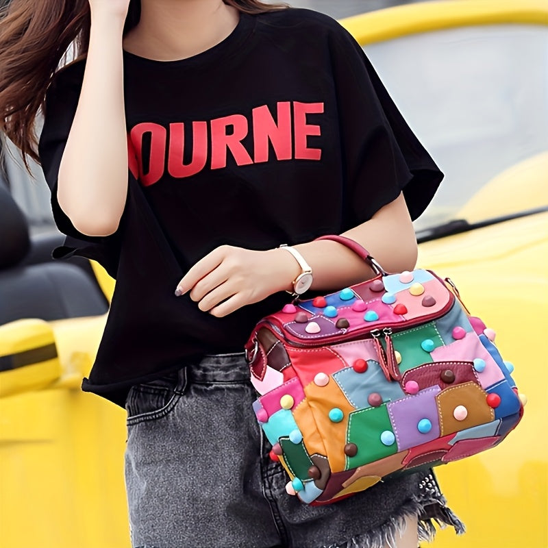 Women’s Geometric Patchwork Handbag by Snagg A Purse