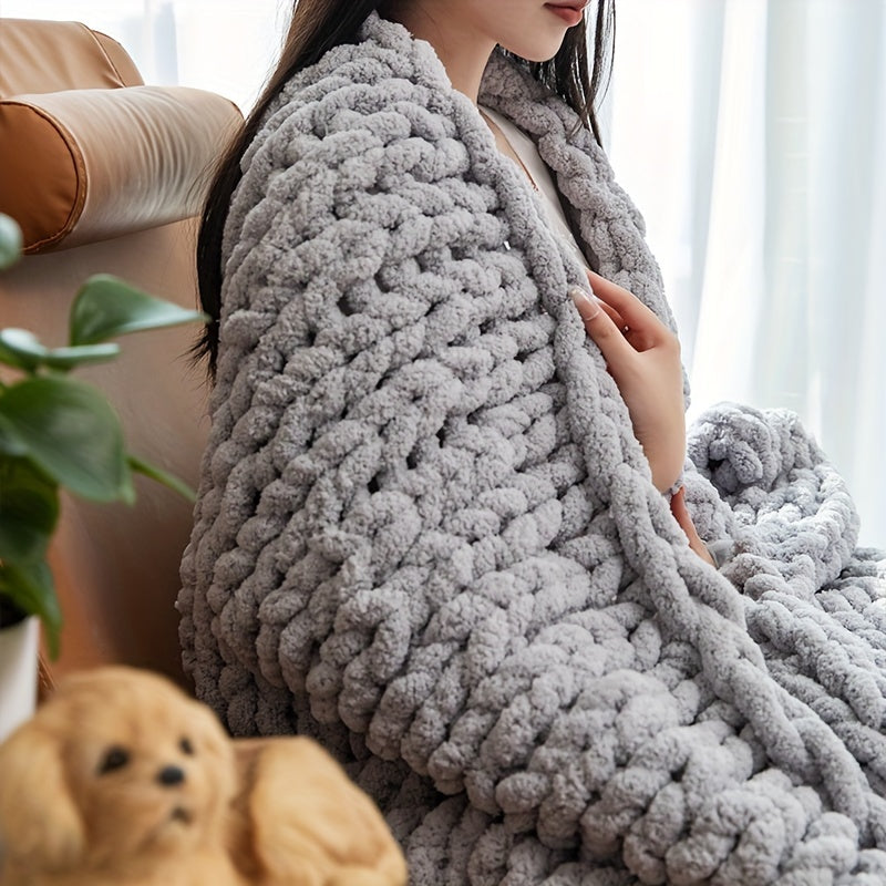 Cozy Chenille Chunky Knit Throw Blanket by Snagg A Throw