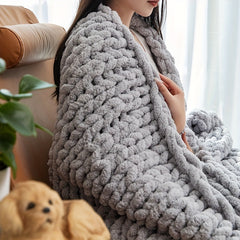 Cozy Chenille Chunky Knit Throw Blanket by Snagg A Throw