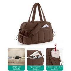 Women's Lightweight Weekender Duffel Bag – Water-Resistant Travel & Gym Carry-On with Wet Pocket (24L+)