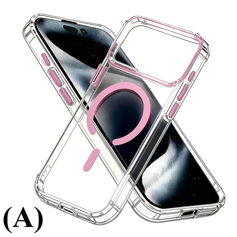 Ultra Slim Luxury Magnetic Case – iPhone 15 Series - A - Pink / Plus - Phone Cases & Covers