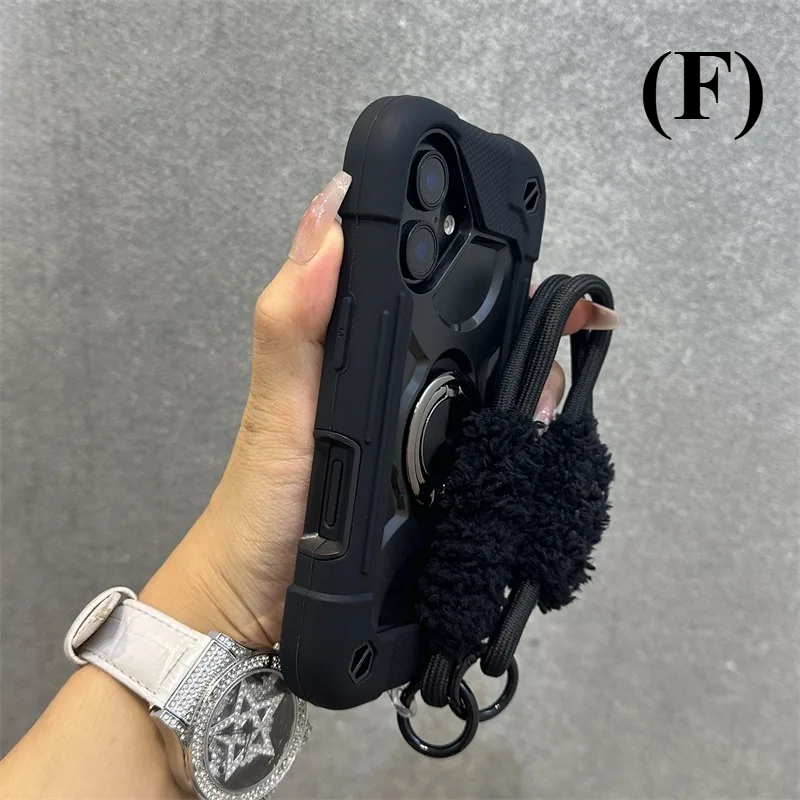 3 in 1 Heavy Duty Shockproof Case - for iPhone 15 Series - F - Black / Plus - Phone Cases & Covers